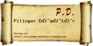 Pilinger Dömötör névjegykártya